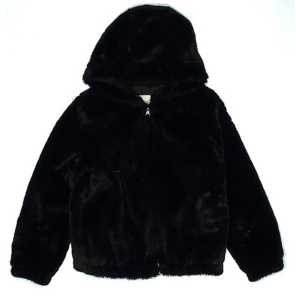 Faux fur black jacket by cat and jack size 14-16 (girls) only worn once